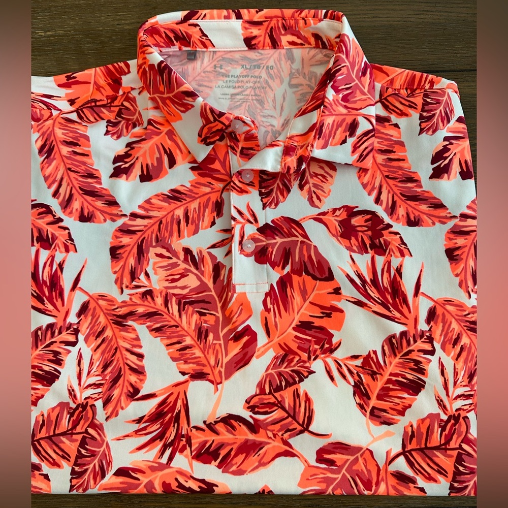 Under Armour Palm Leaf The Playoff Polo Size‎ XL New Without Tags